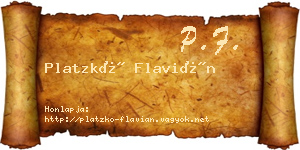 Platzkó Flavián névjegykártya